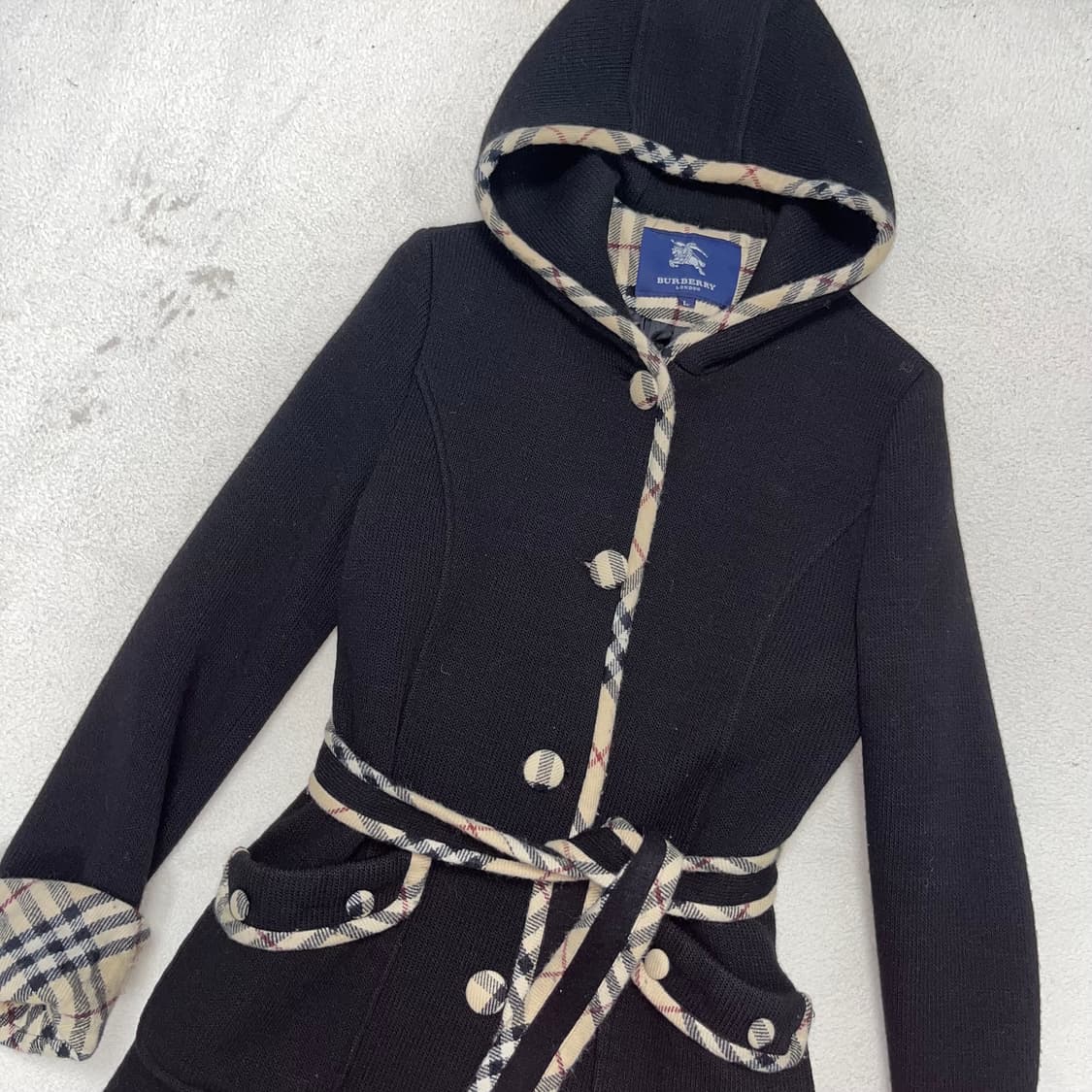 버버리 니트 후드 코트 상품이미지2