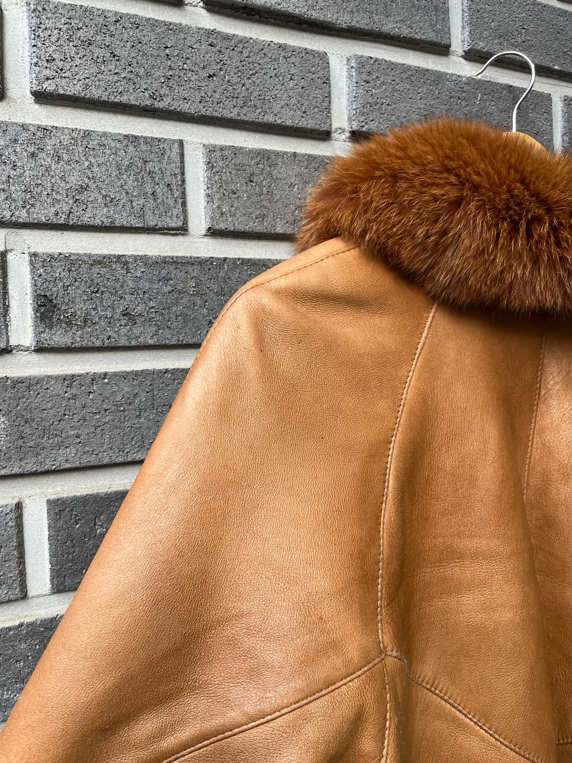 90s CAREER 폭스퍼 램스킨 자켓 브라운 상품이미지10