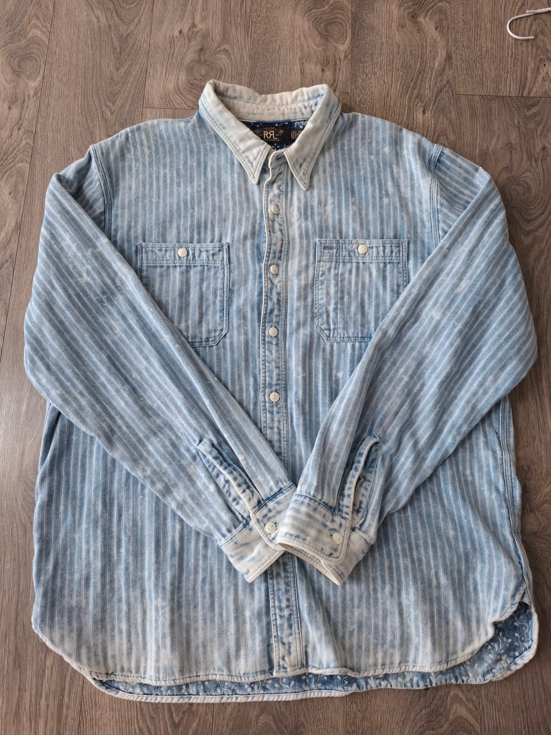 XL RRL 더블알엘 인디고 스트라이프 더블 페이스 워크셔츠 상품이미지1