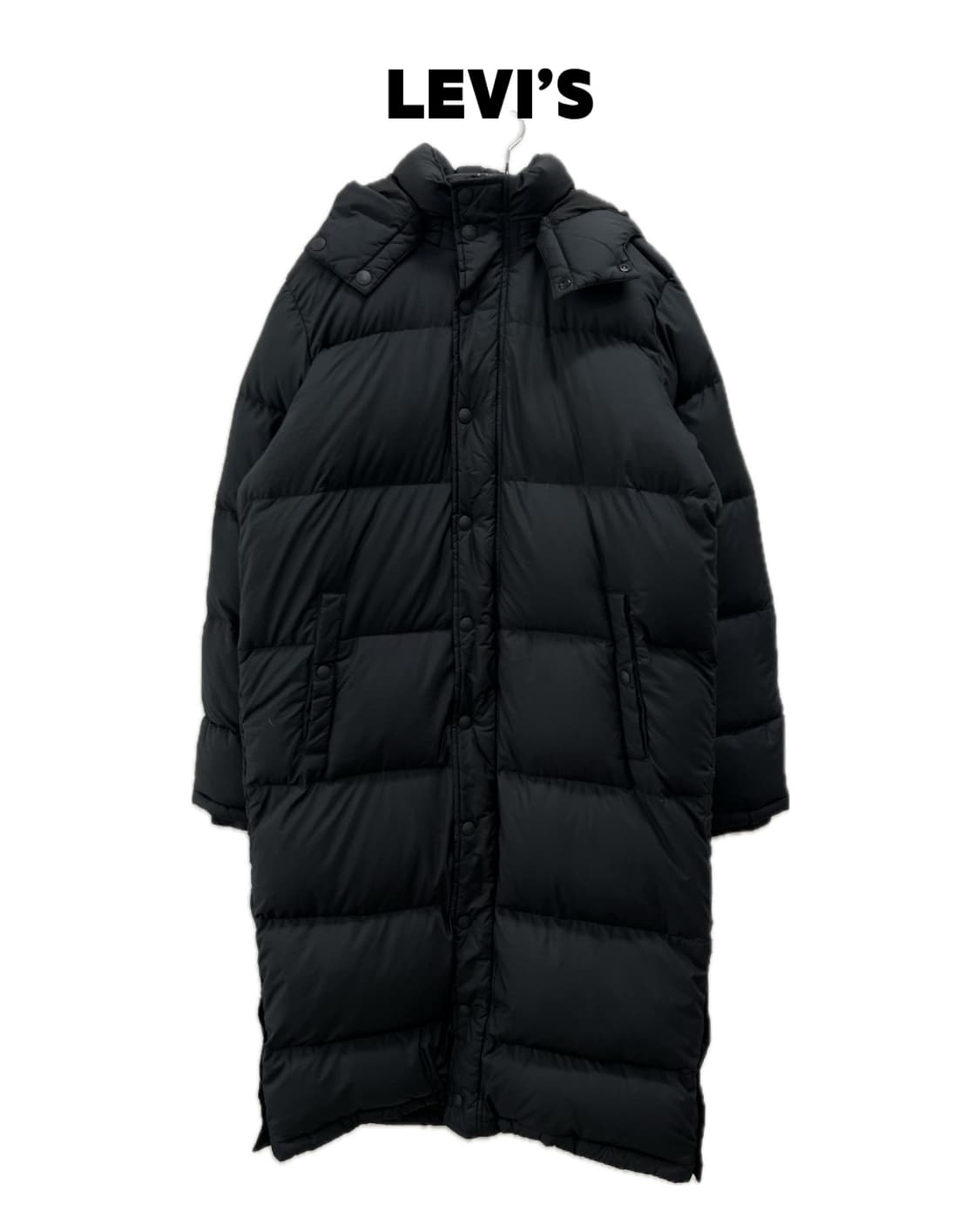 리바이스 구스다운 롱 패딩 블랙 상품이미지1