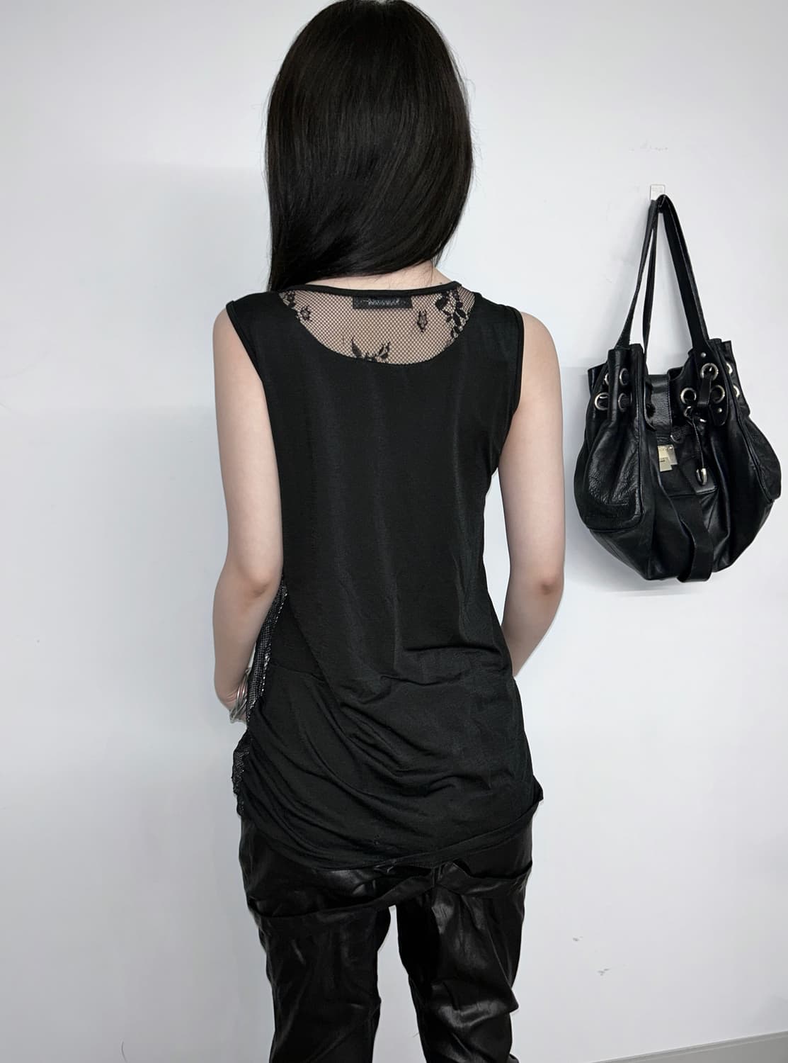 Parienne 실버 자카드 레이스 레이어드 슬리브리스 상품이미지2