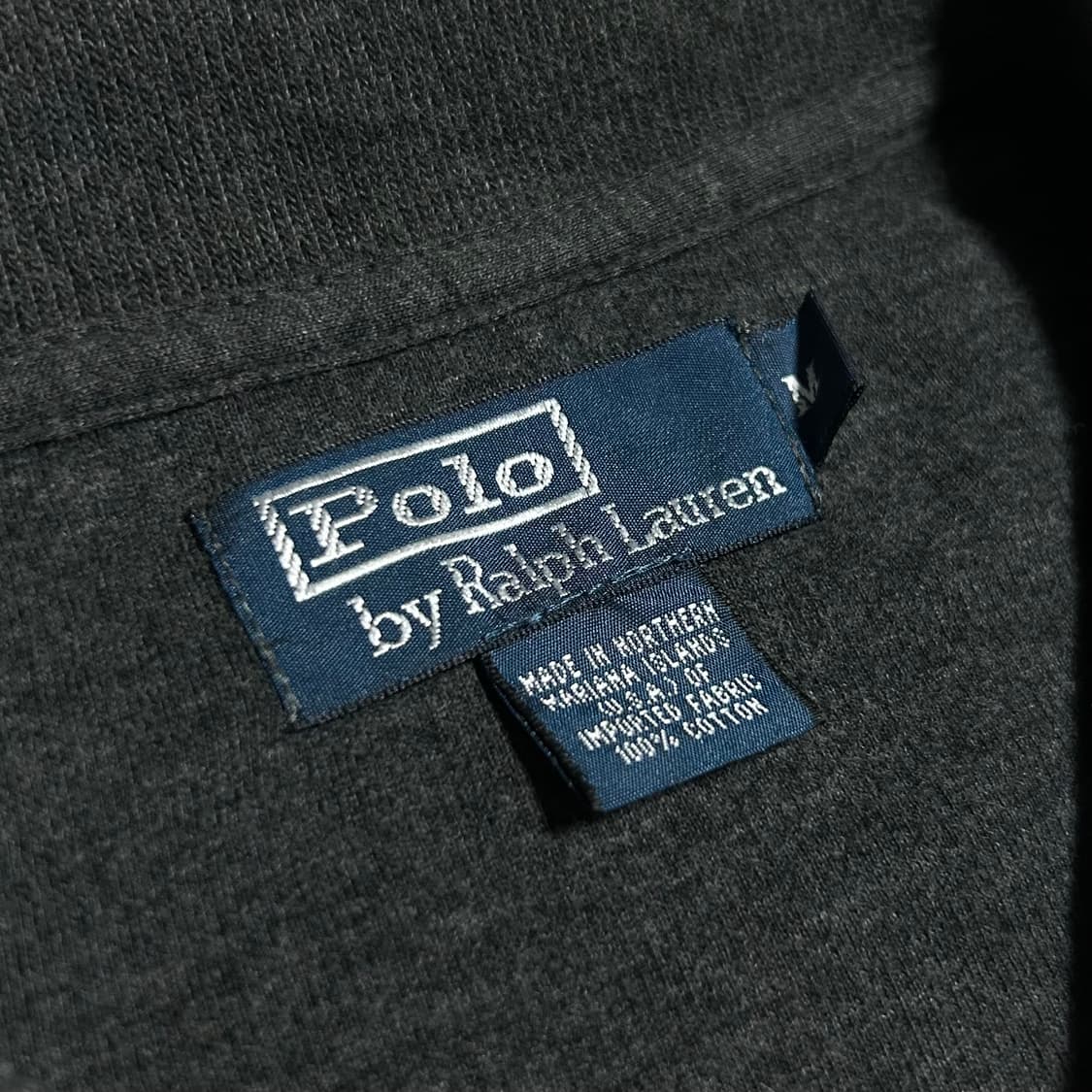 [L] Polo 폴로 랄프로렌 다크그레이 반집업 코튼 풀오버 맨투맨 상품이미지4