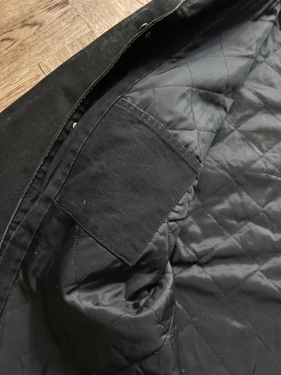 [XL]90's 칼하트 유니온메이드 USA 미시간 블랙 초어 자켓 상품이미지6