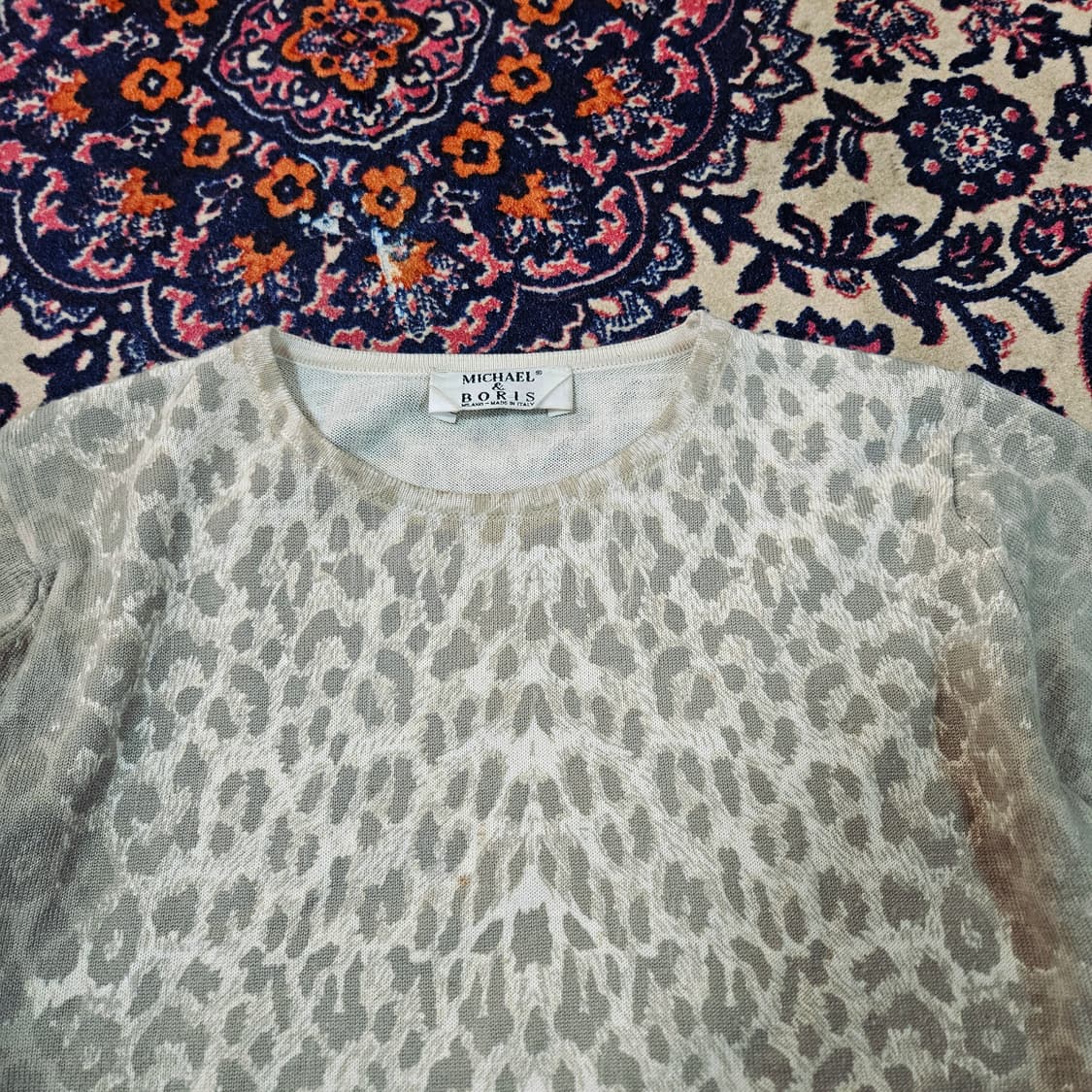 MICHAEL & BORIS in Italy 90's 레오파드 울 니트  상품이미지2