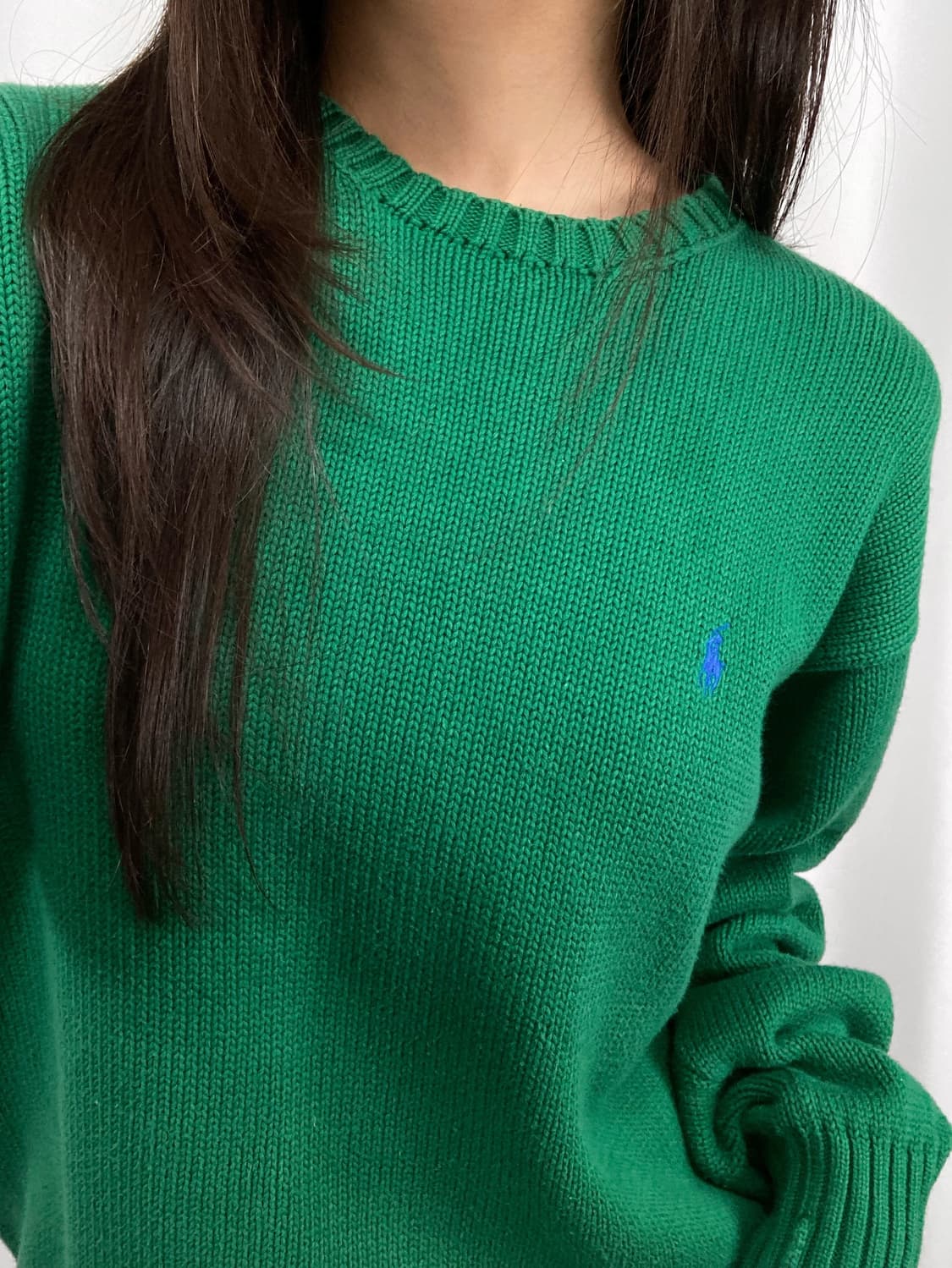 폴로 그린 코튼 니트 상품이미지1