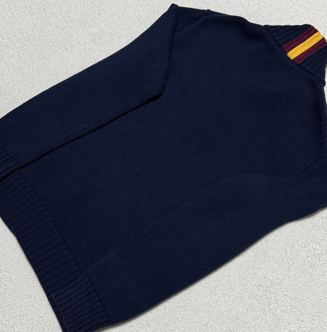 폴로 랄프로렌 딥네이비 딥레드 로고 니트 집업  상품이미지8