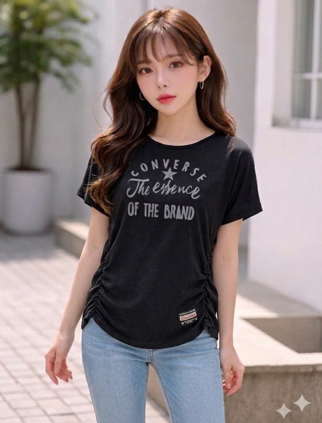 [LL] 컨버스 사이드 셔링 디테일 그래픽 티셔츠 (일본판 정품) 상품이미지1