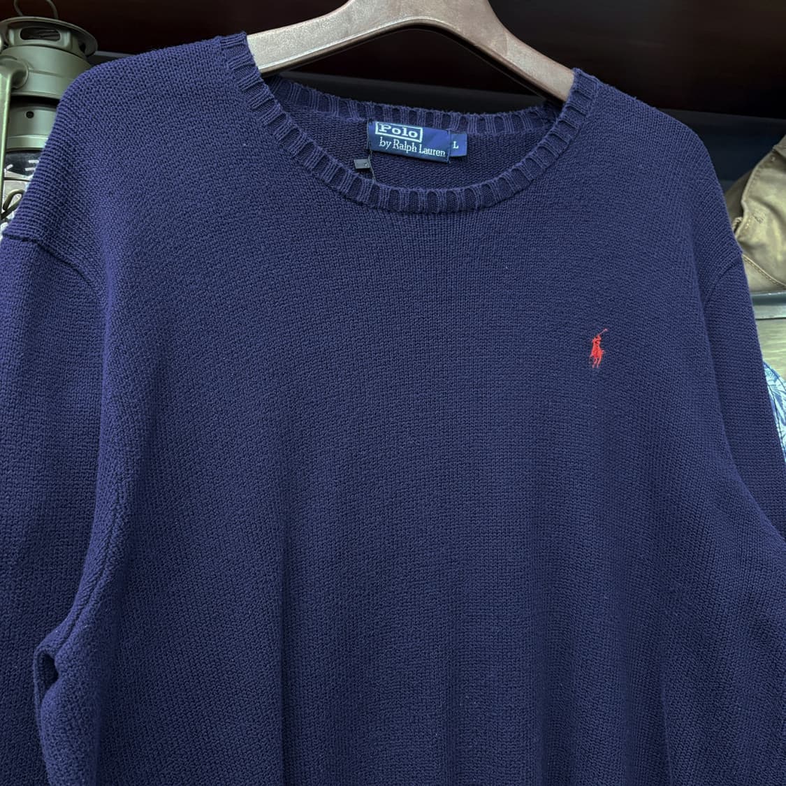 00s 폴로 랄프로렌 플레인 코튼 크루넥 니트 스웨터 레드포니 N724 상품이미지3