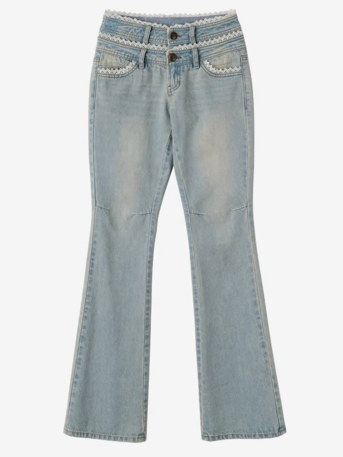 스컬프터 더블 웨이스트 부츠컷 데님 빈티지 아이스 상품이미지2