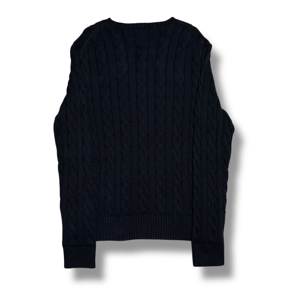 Polo Ralph Lauren 코튼 케이블 라운드넥 네이비 니트 상품이미지2