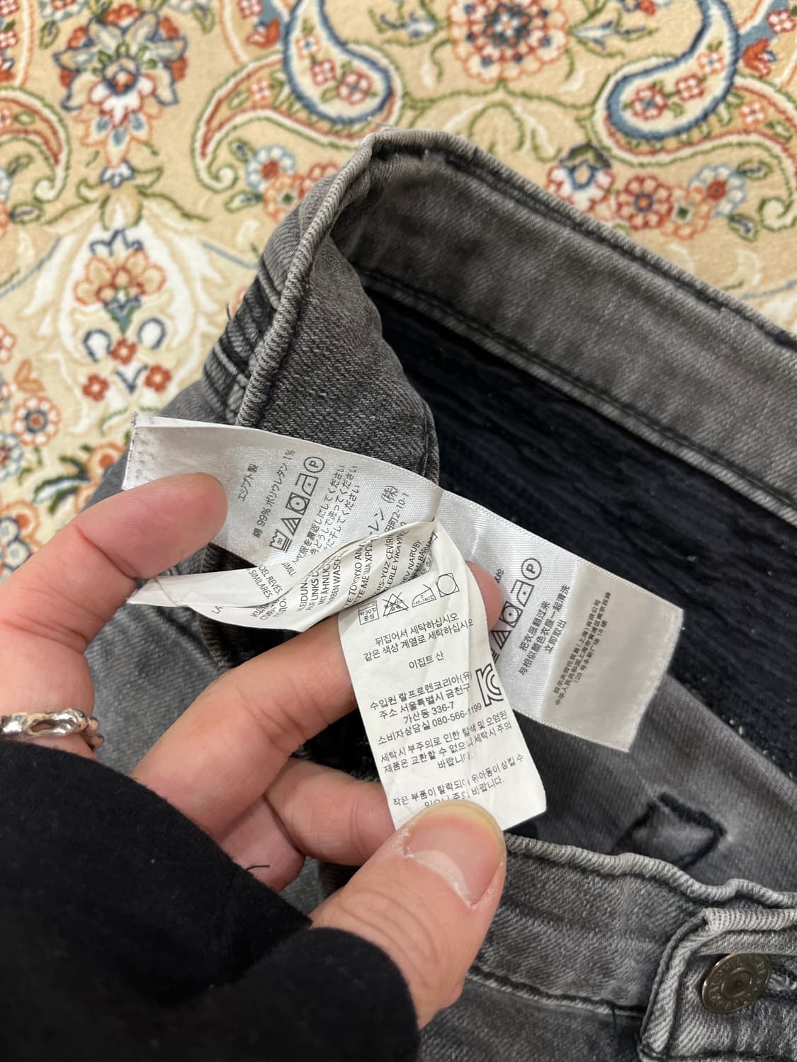 폴로 바이커 흑청 데님 팬츠 바지 상품이미지5