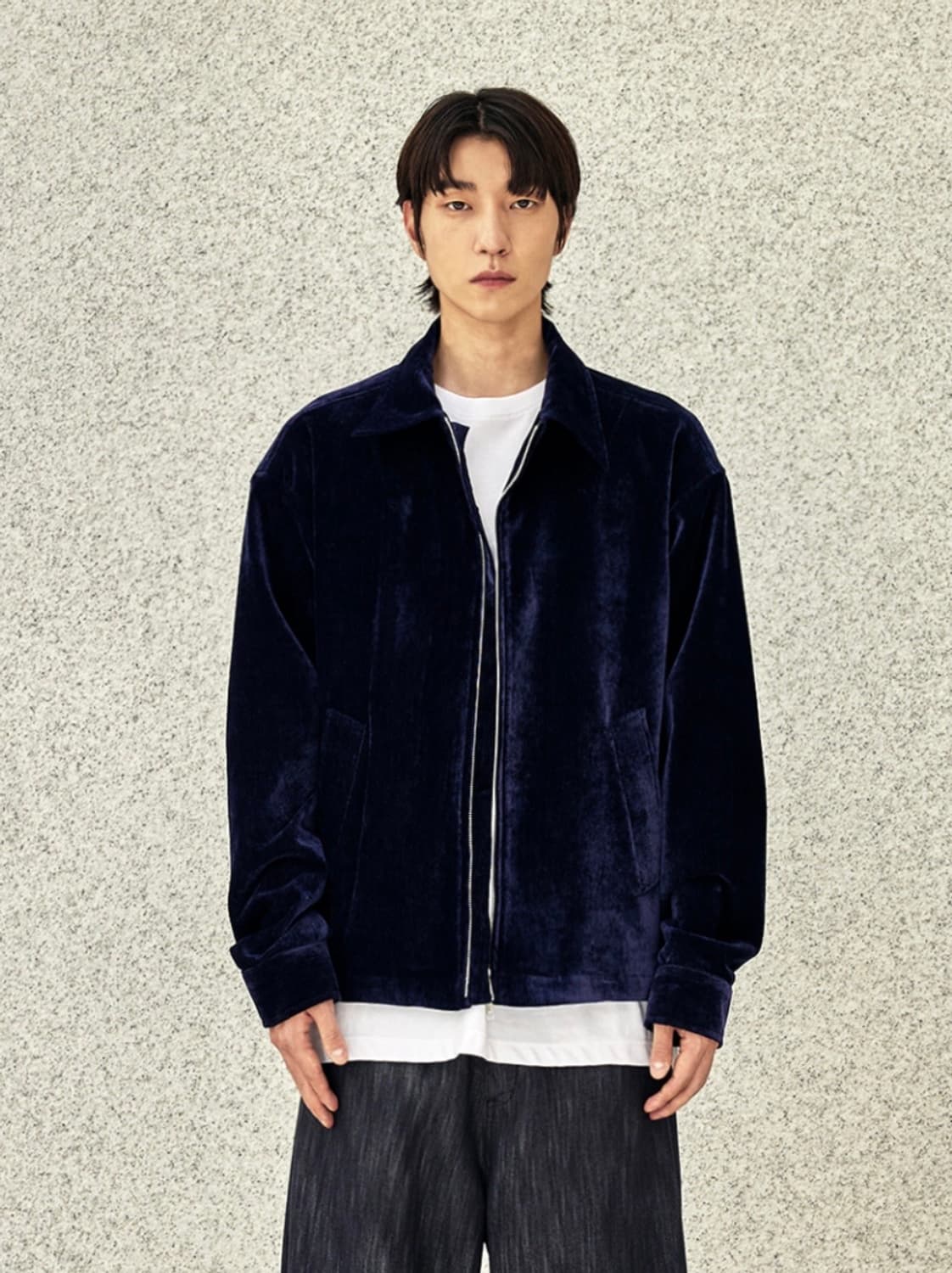 발루트 벨벳 블루종 네이비 새상품 상품이미지1