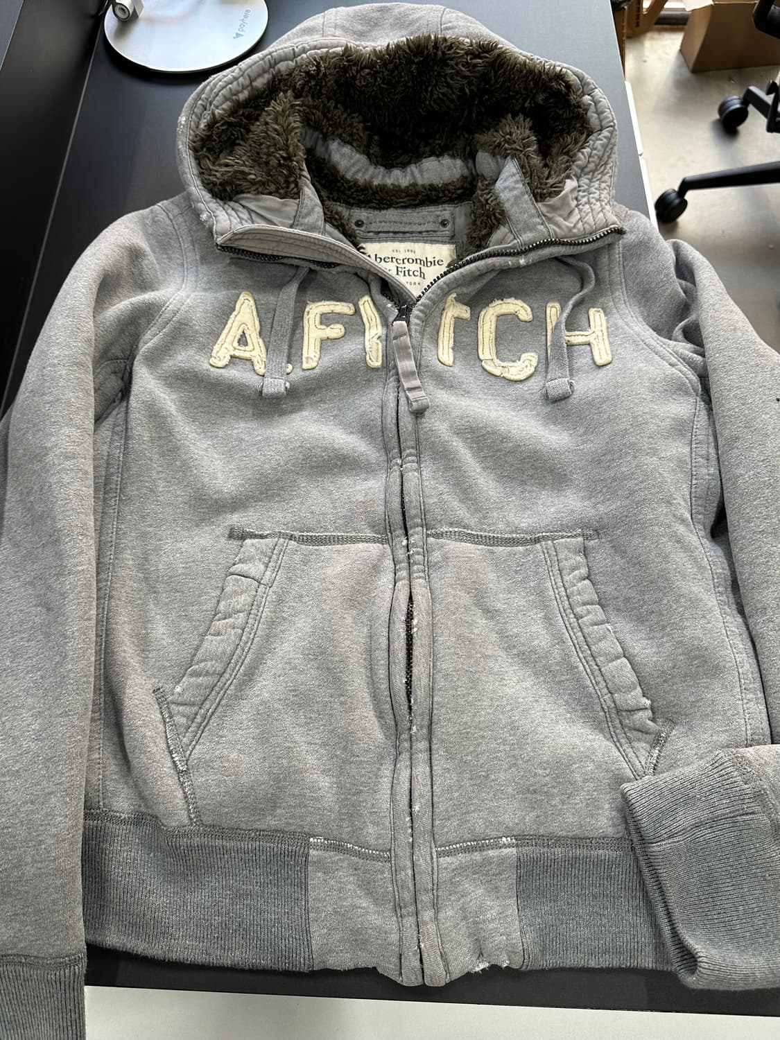 아베크롬비 데미지 울프죠 후드자켓 XL 상품이미지7