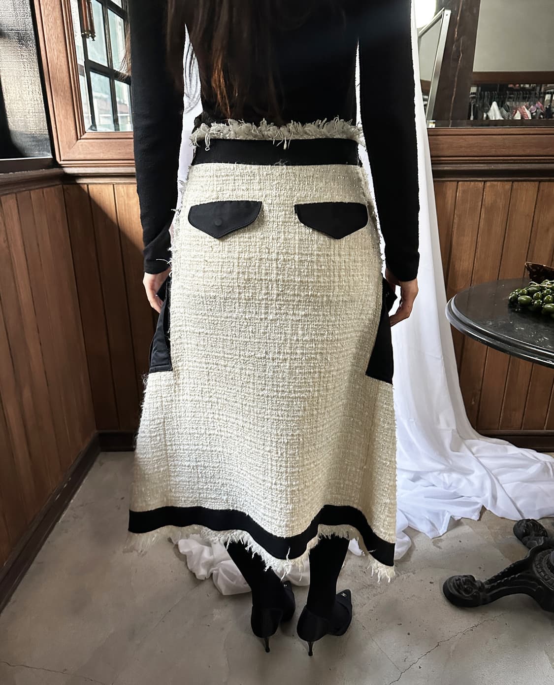 SACAI tweed hybrid wrap skirt 상품이미지5