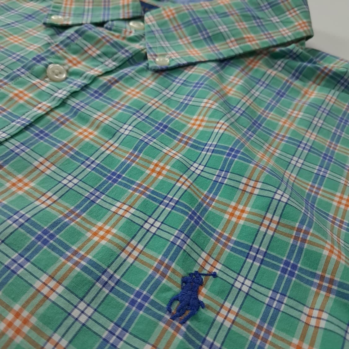 CK774 2XL 폴로 썸머 마드라스 프레피 체크 반팔 셔츠 상품이미지4