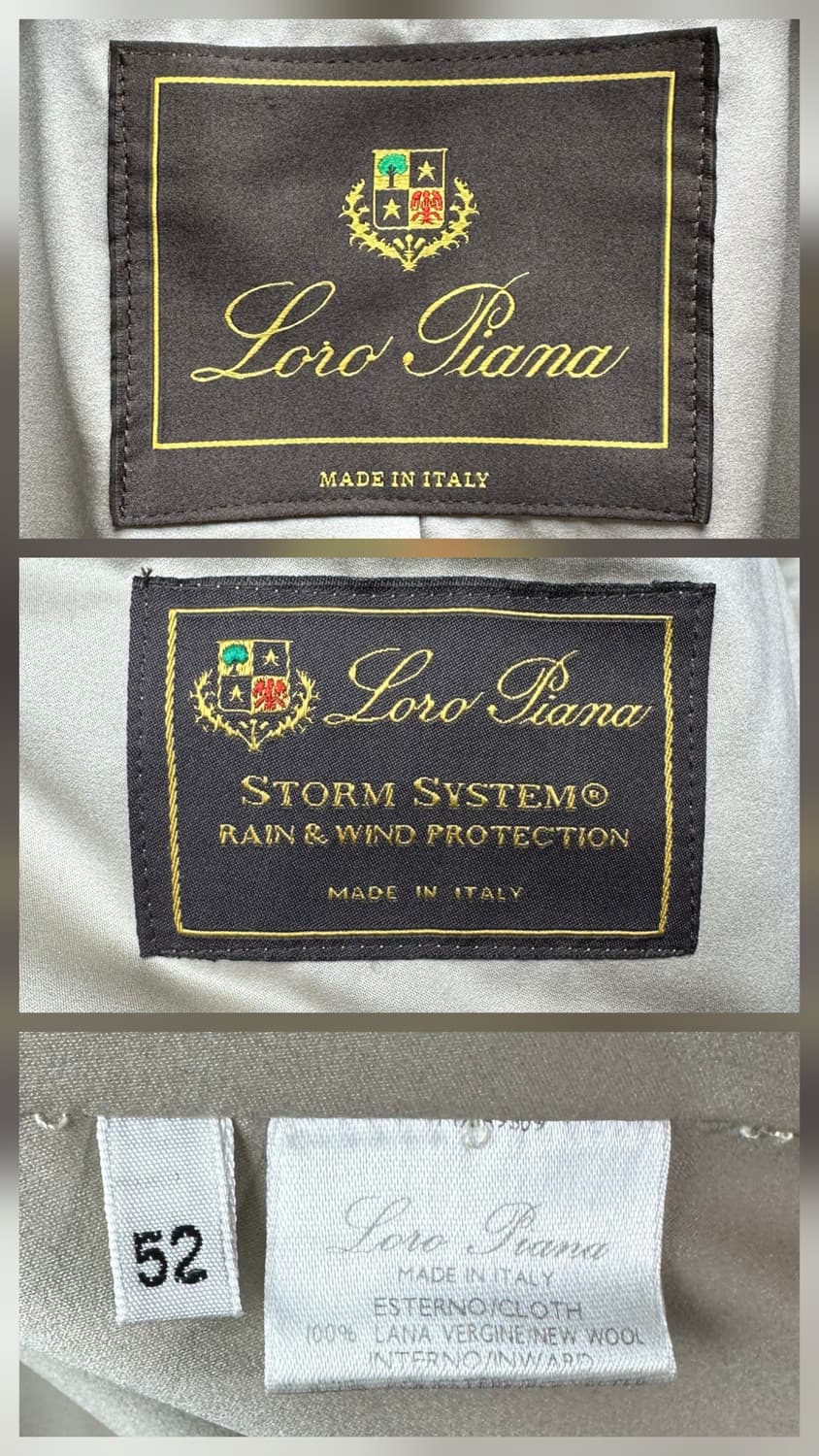 로로피아나 헤링본 싱글 브레스티드 울코트 52(105~110) 판매 상품이미지6