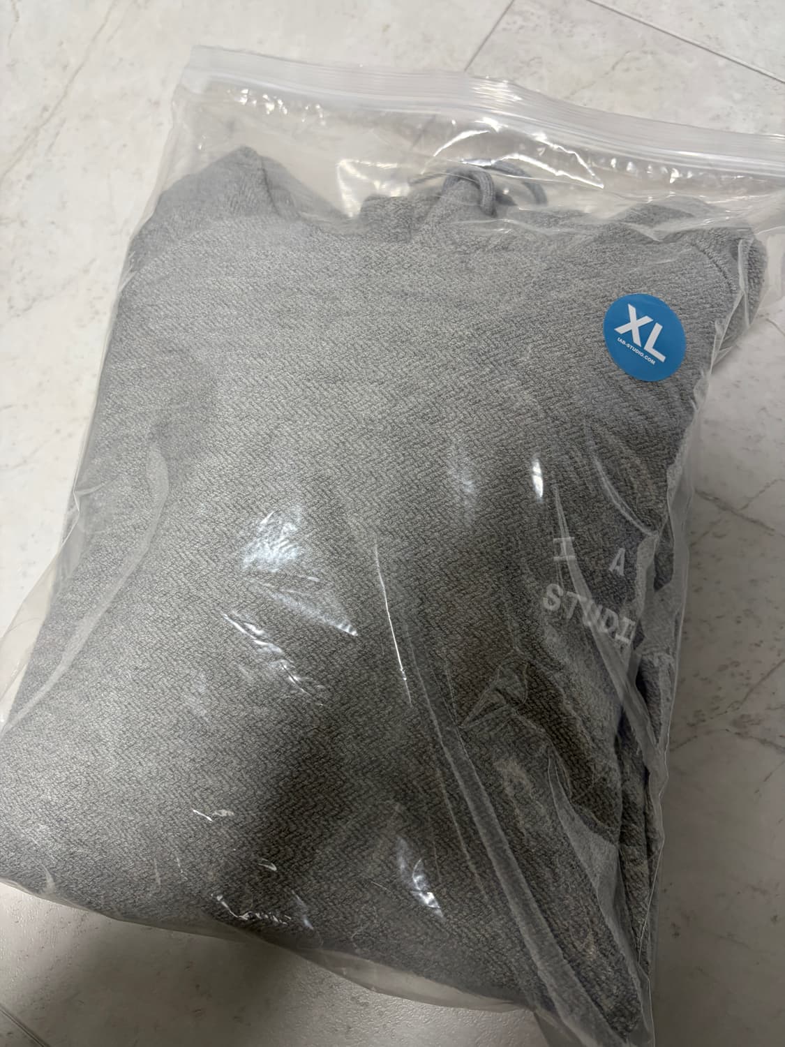 [XL] 아이앱 스튜디오 헤링본 후드 그레이 화이트 상품이미지4