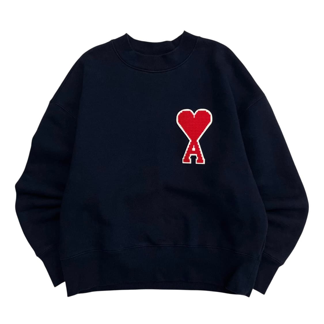 아미 레드 하트로고 네이비 맨투맨 상품이미지2