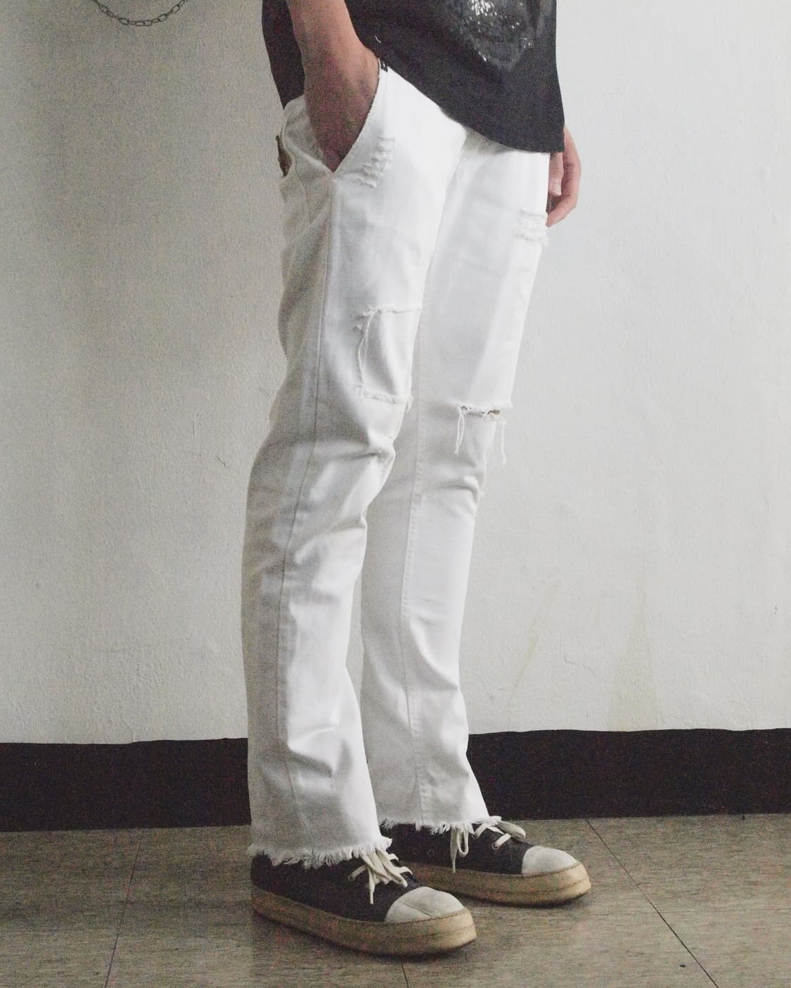 돌체앤가바나 디스트로이드 화이트진 상품이미지1