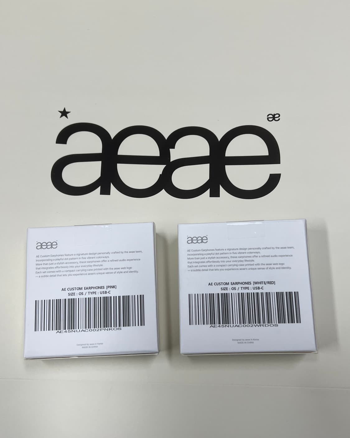 aeae 이어폰 핑크/ 화이트 미개봉 새상품 판매 상품이미지5