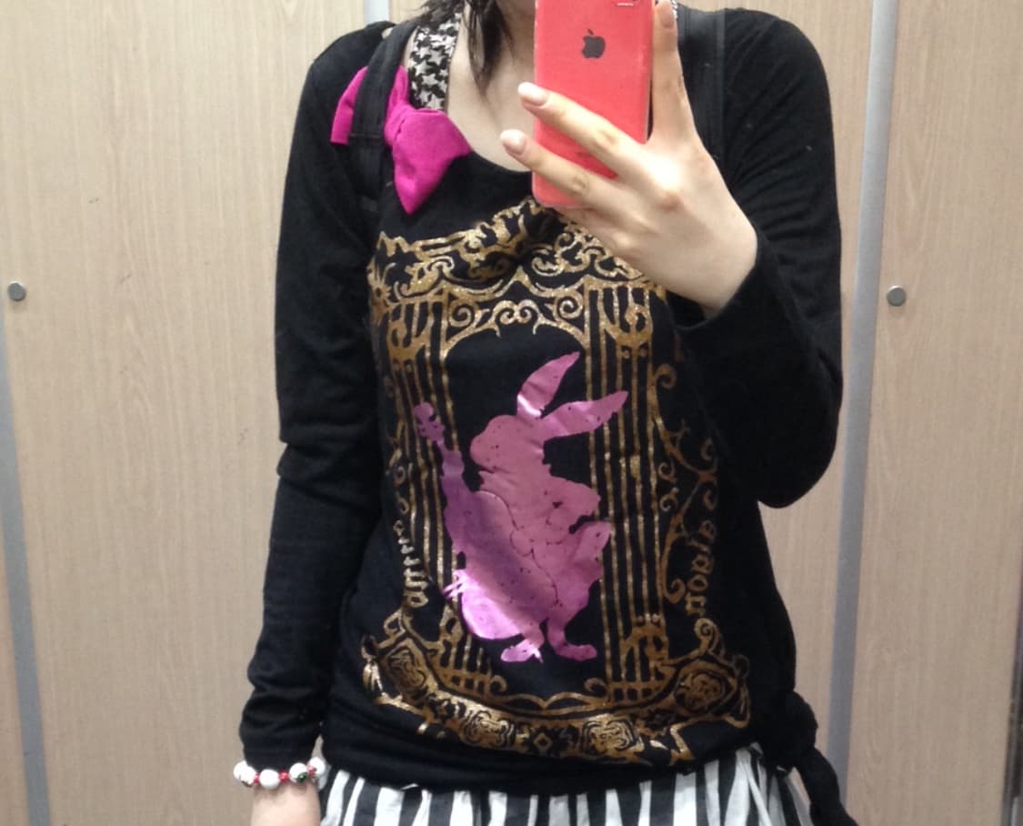 알곤퀸즈 우사기 갸루 리본 키치 고딕 y2k 대장템 펑크 일브 롱슬리브 상품이미지2