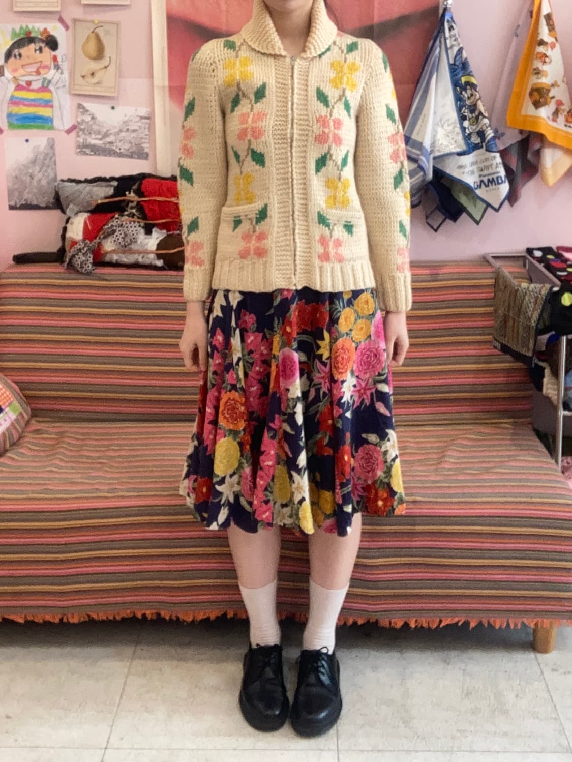 A라인 플레어 플라워 스커트 상품이미지1