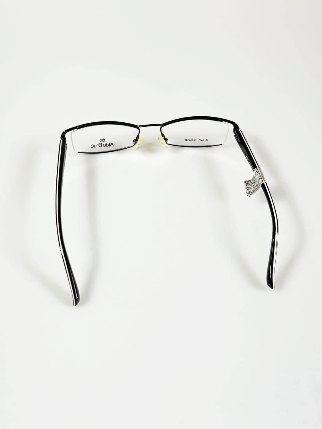 ALDO BRUE 블랙 세미 림리스 스퀘어 메탈 빈티지 안경 상품이미지5