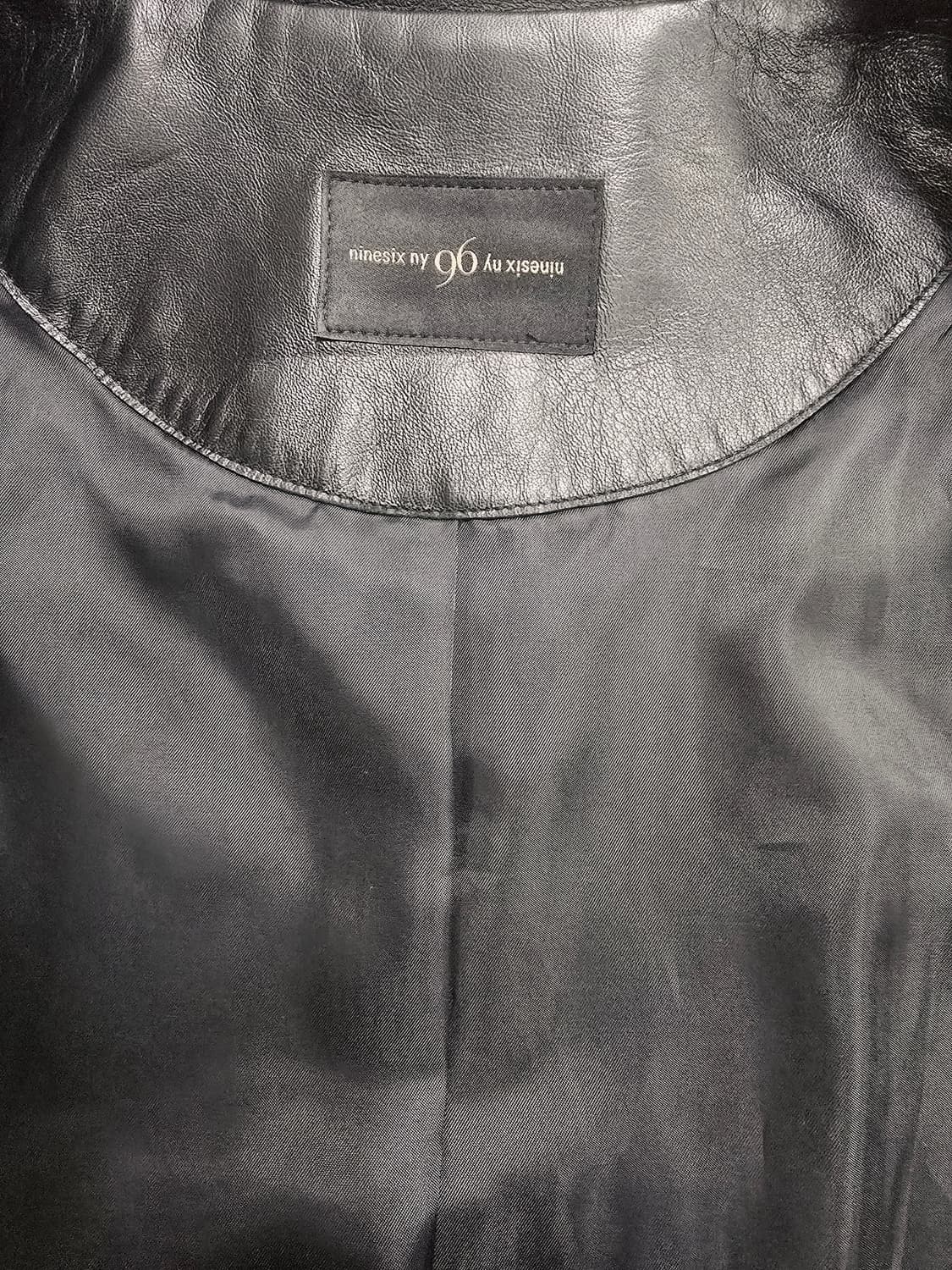 ninesix 블랙 이태리양가죽 롱 코트 상품이미지7