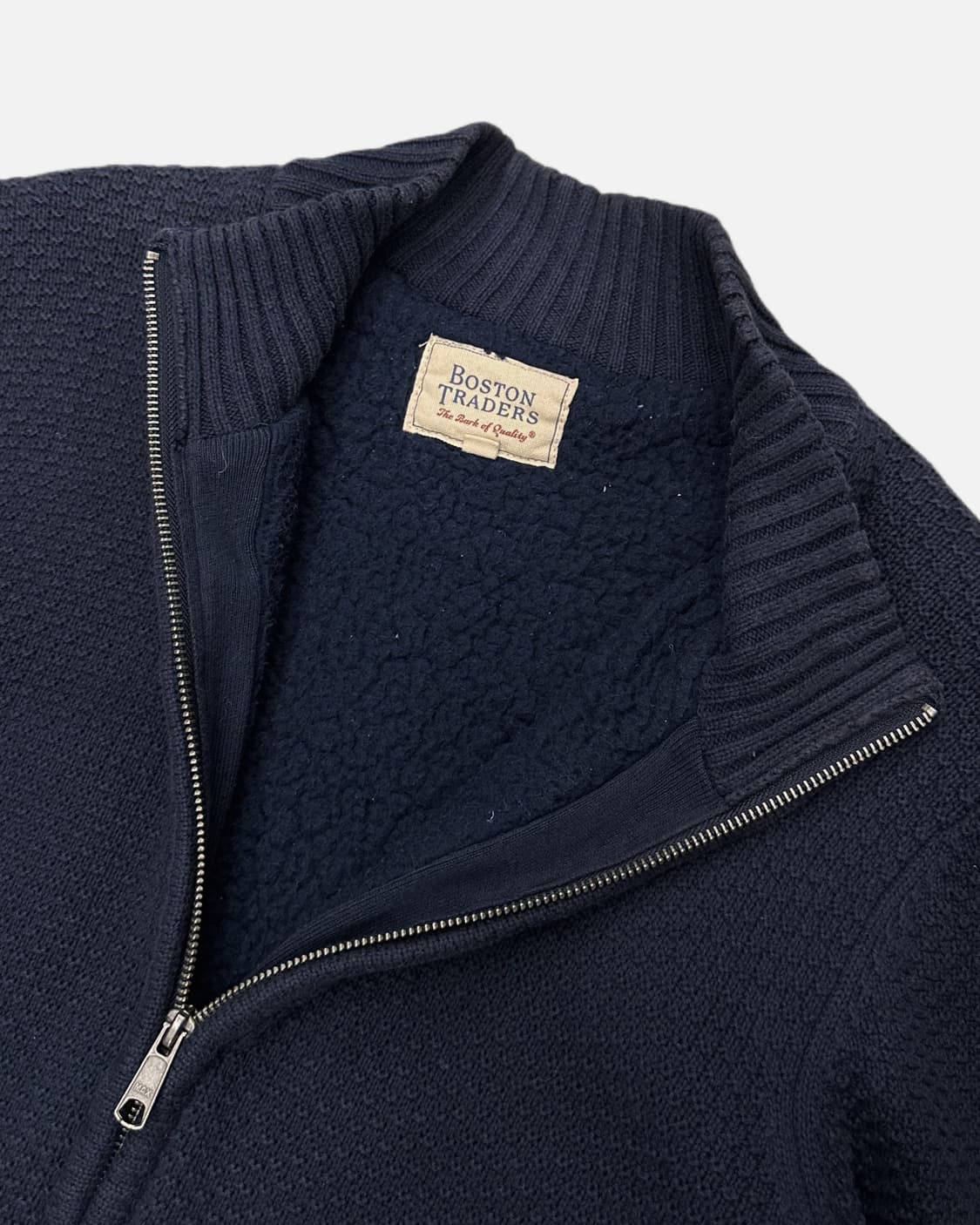 navy texture knit zip-up 상품이미지4