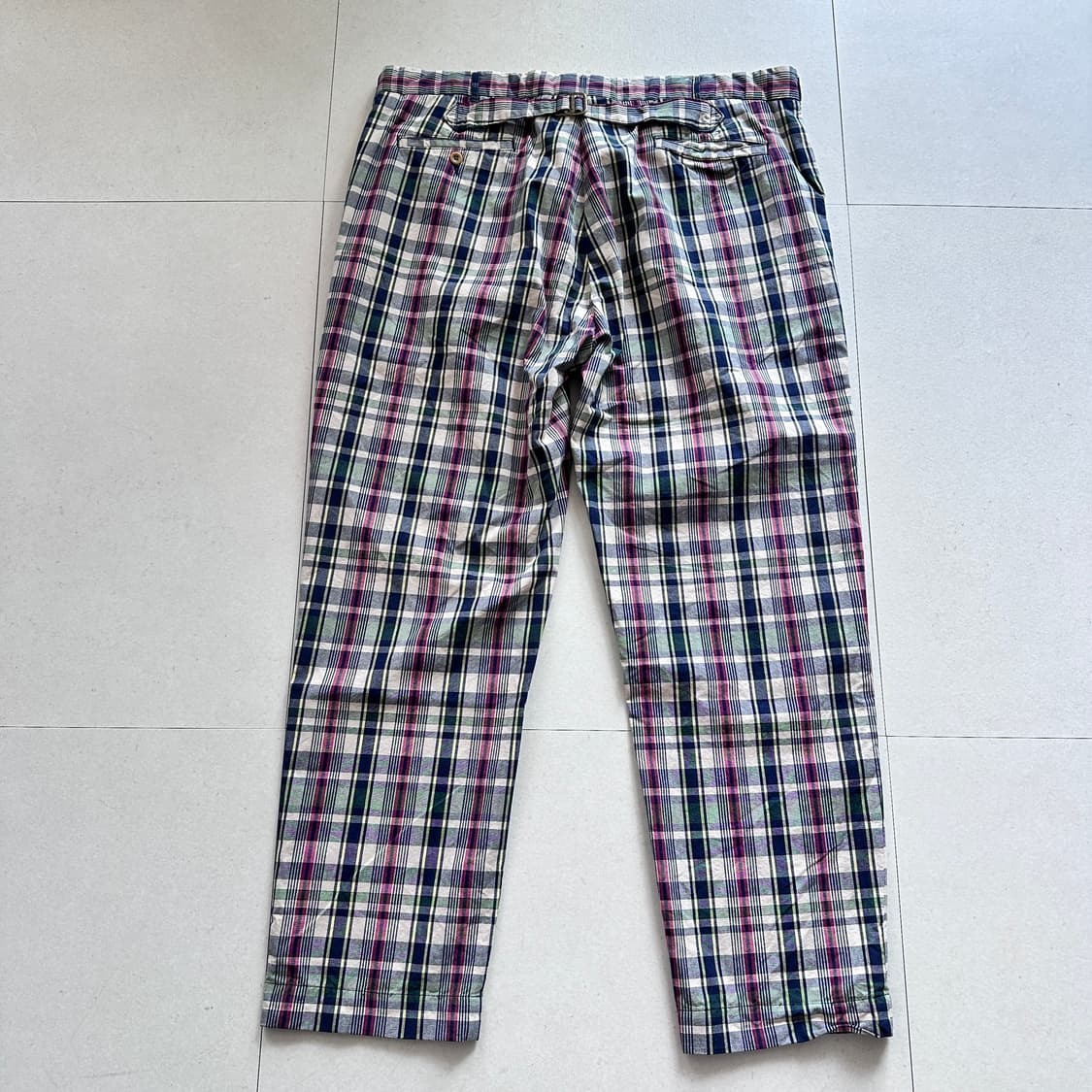 90s 폴로 랄프로렌 마드라스 체크 신치백 코튼 팬츠 38x30 상품이미지6