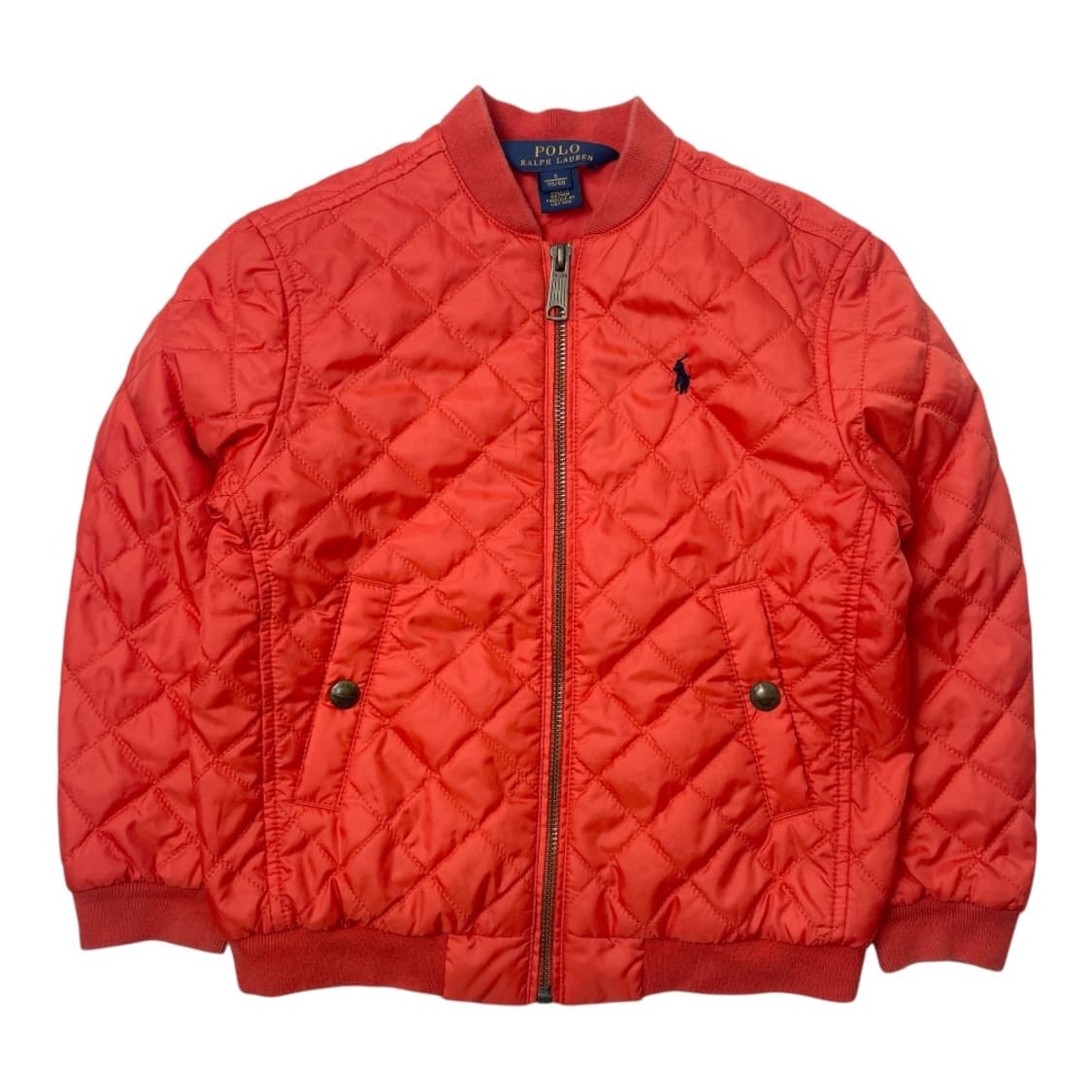[중고] 폴로 랄프로렌 키즈 퀼팅 봄버 패딩 자켓 오렌지 상품이미지1