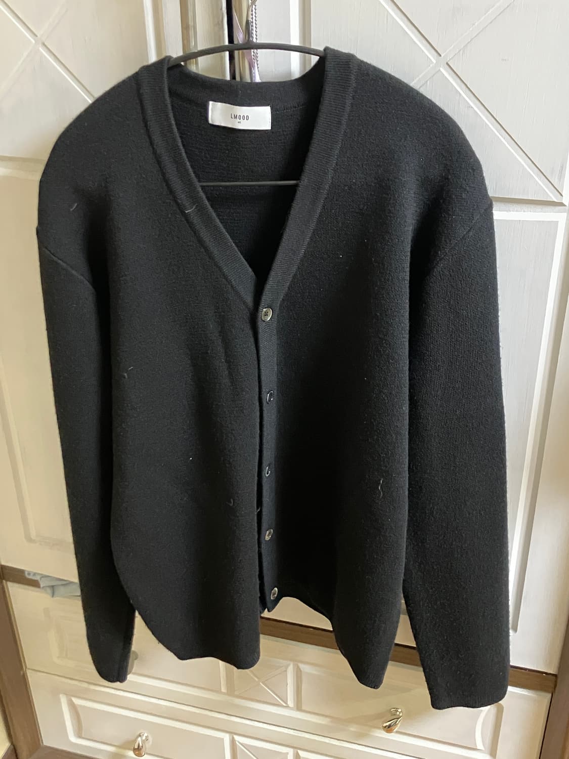 엘무드 화란 세미오버 가디건 블랙 46 상품이미지1