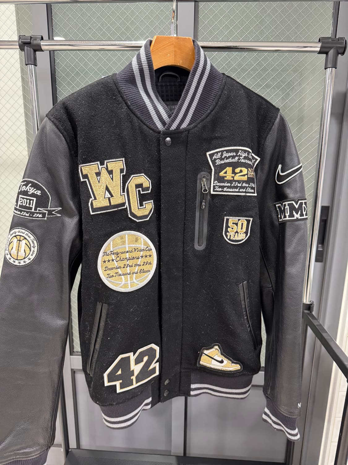 나이키 커스텀 바시티 레더 자켓 상품이미지2