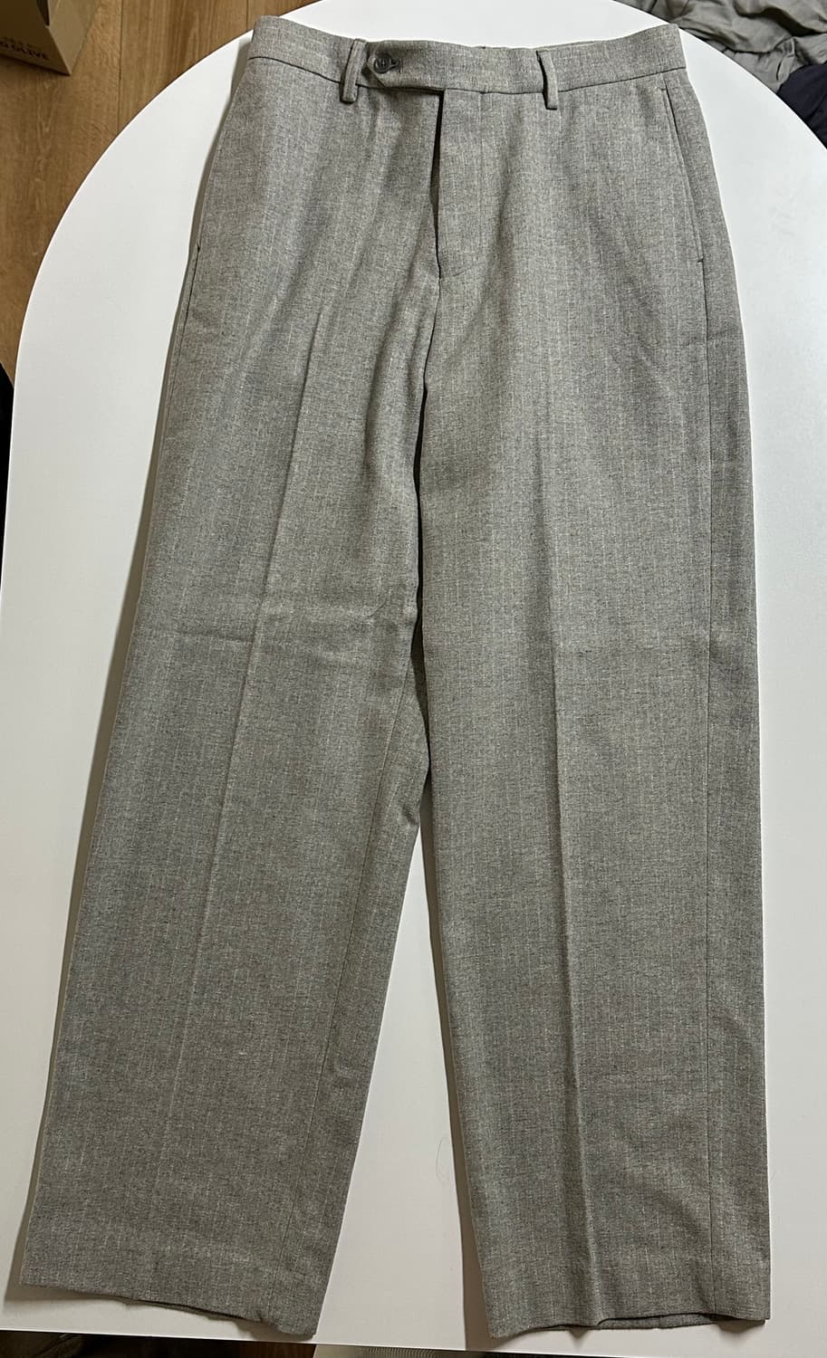 ASOS DESIGN 와이드 슬랙스 그레이 / W32 L32 상품이미지3