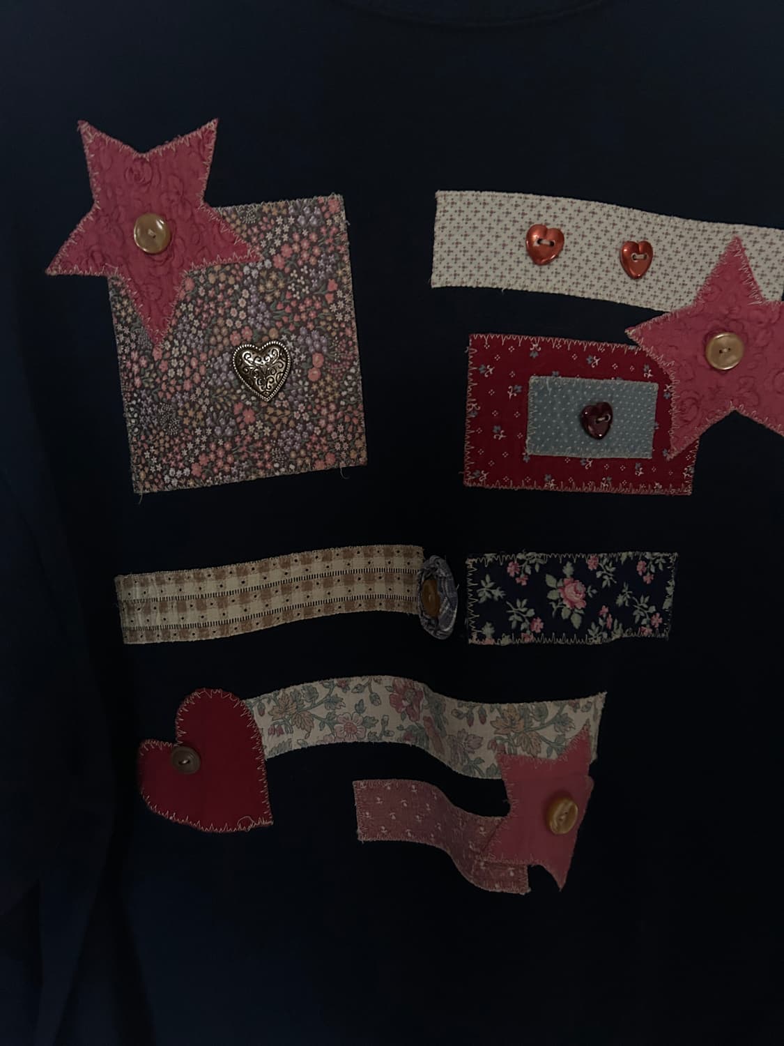 Jerzees 단추 패치워크 맨투맨 상품이미지4