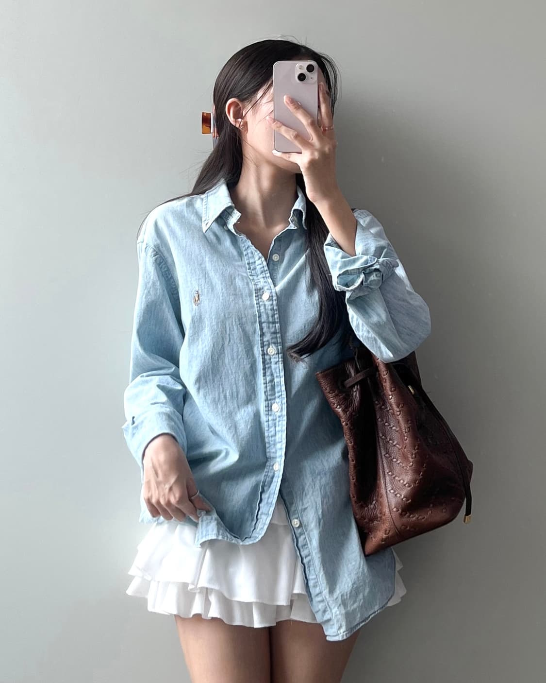 폴로 샴브레이 셔츠  상품이미지4