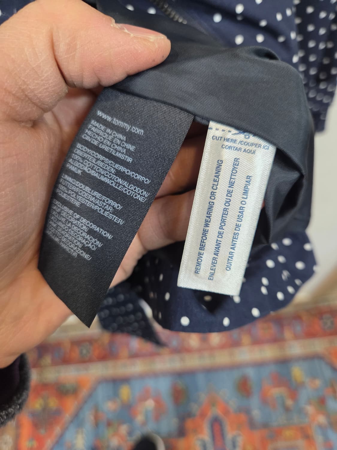 타미힐피거 여성 도트 트렌치 후드코트 Lg 상품이미지4