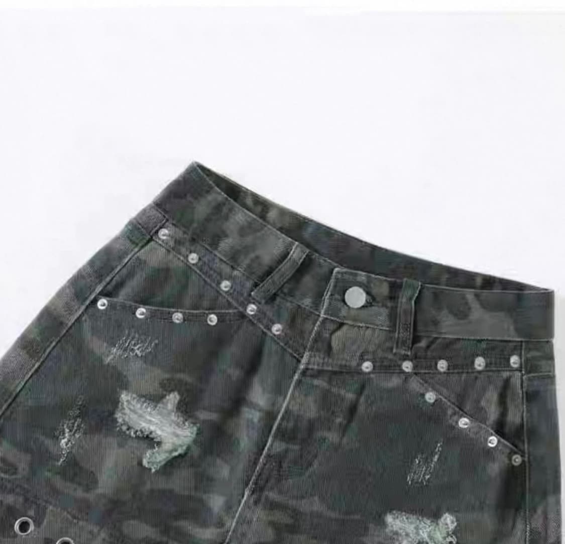 (속바지O/급처/옷정리)밀리터리 빈티지 미니 스커트 상품이미지2