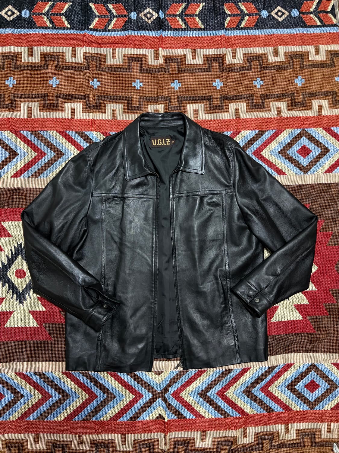 105) 00s 빈티지 램스킨 양가죽 싱글라이더 자켓 상품이미지1