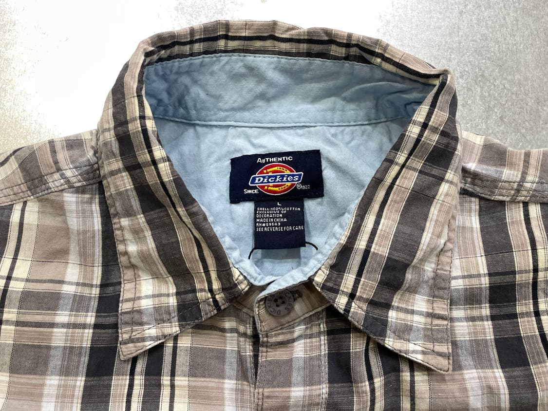 (L) Dickies 디키즈 체크 반팔 셔츠 상품이미지10