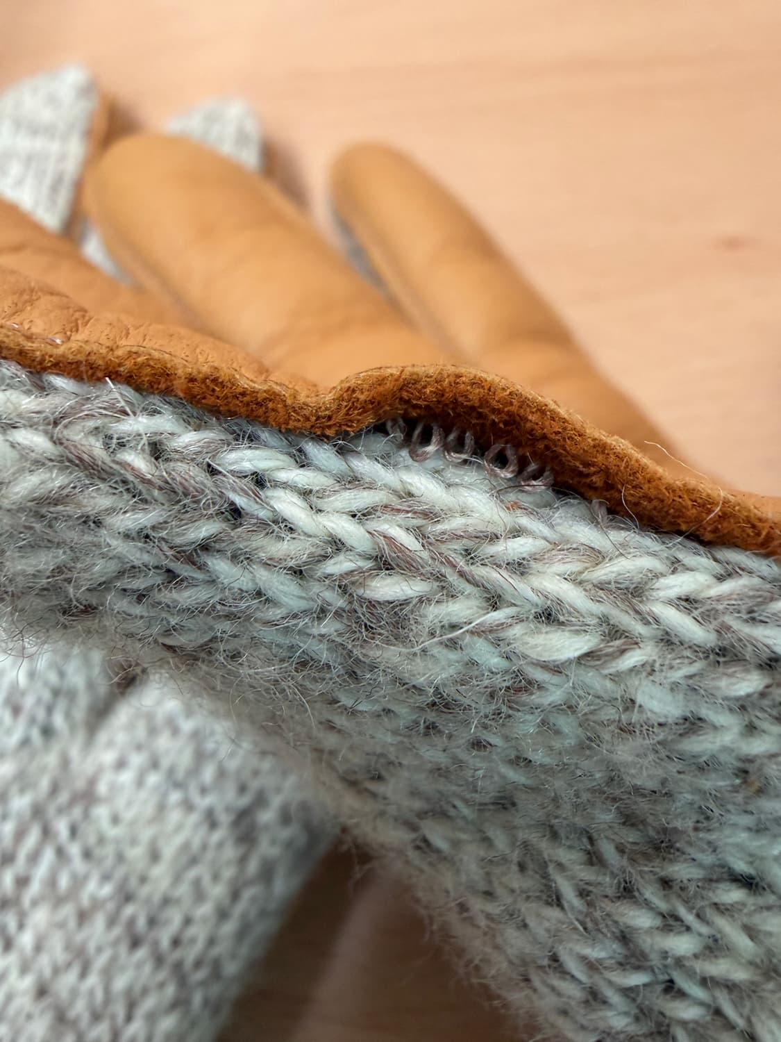 뉴베리니팅 사슴가죽 장갑 오트밀 ml 상품이미지3