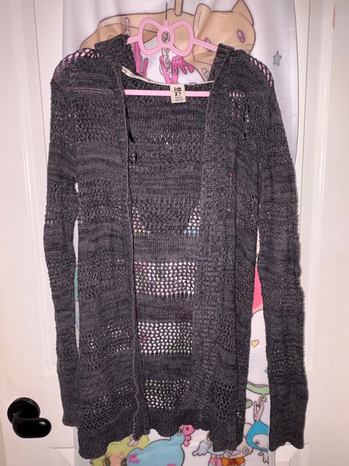 [Roxy] 빈티지 시스루 니트 후드 가디건 상품이미지1