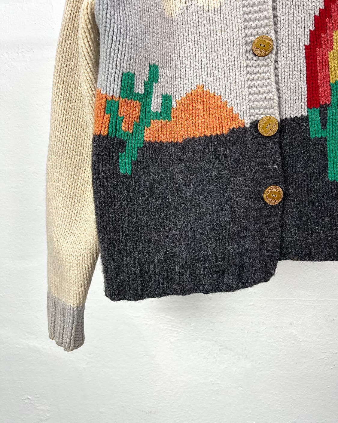 70s 아메리카 빈티지 노르딕 울 레인 스카이딩 니트 가디건 상품이미지4