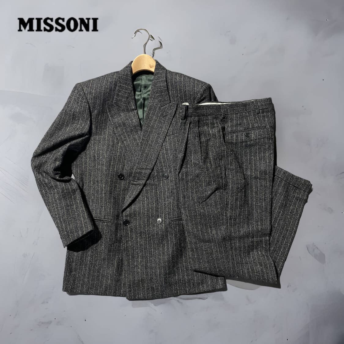 🧵🎩 MISSONI UOMO | 미쏘니 이태리 울 더블 스트라이프 셋 상품이미지1