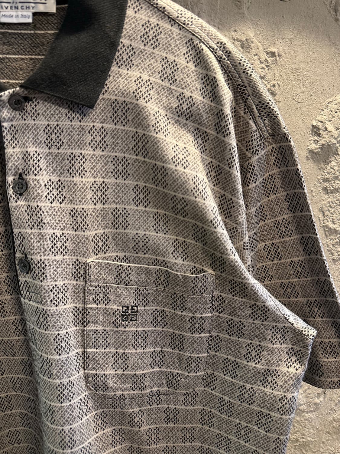 L 지방시 이태리 GIVENCHY MONSIEUR 패턴 폴로 셔츠 그레이 상품이미지3