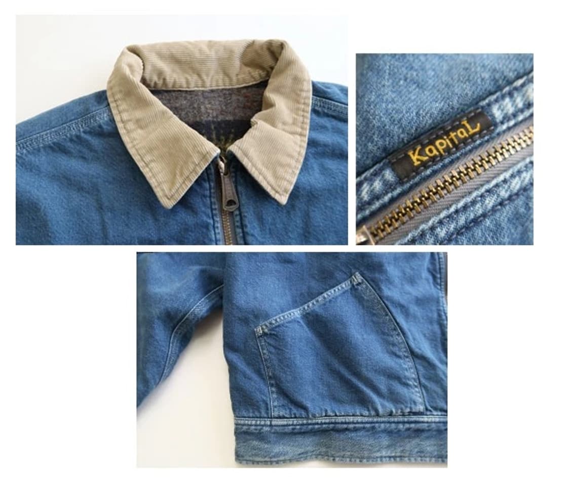 캐피탈 11.5oz 데님 라이닝 리버시블 ZIP UP 워크 자켓 상품이미지4