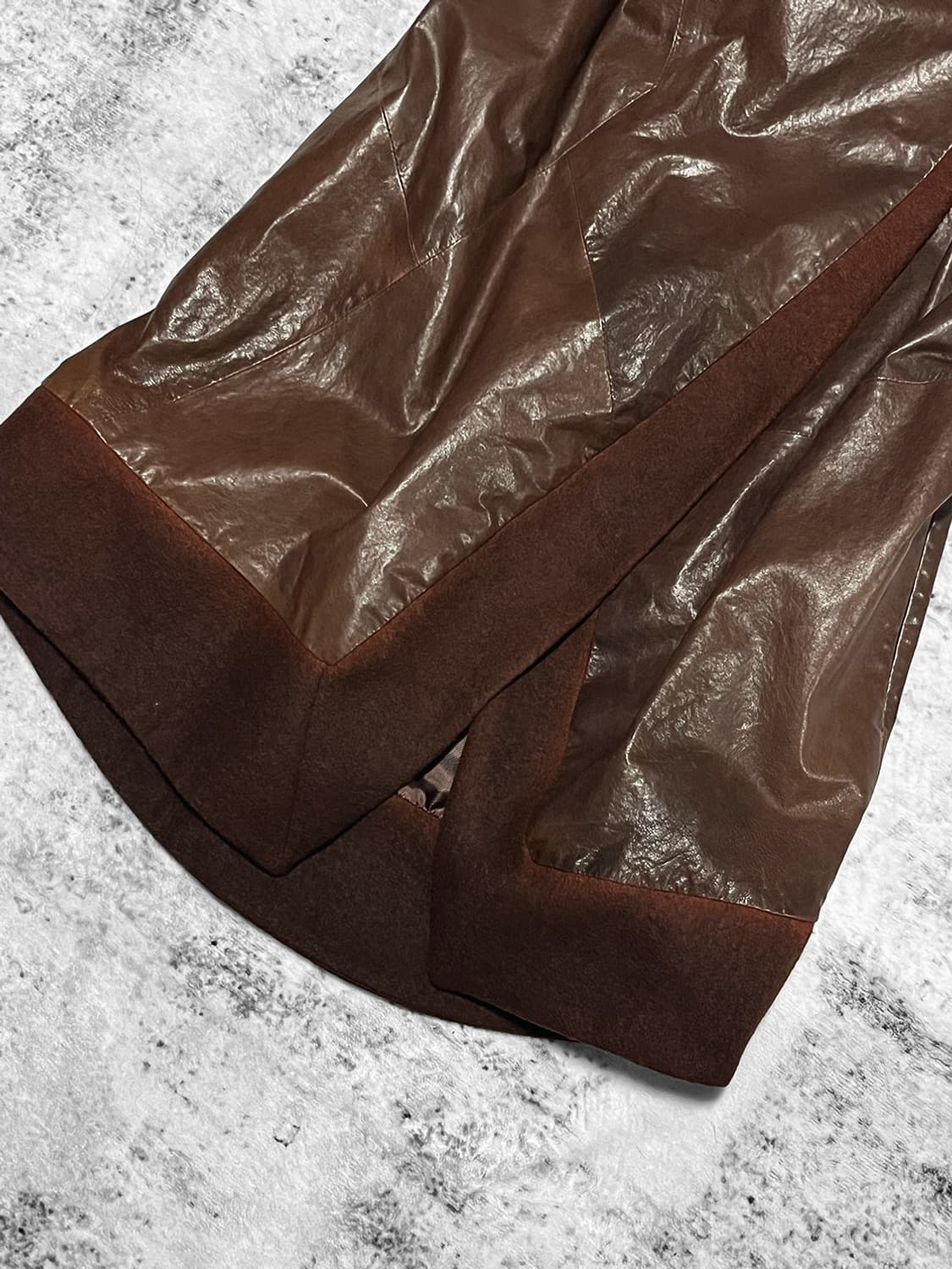 vintage leather long vest  상품이미지4