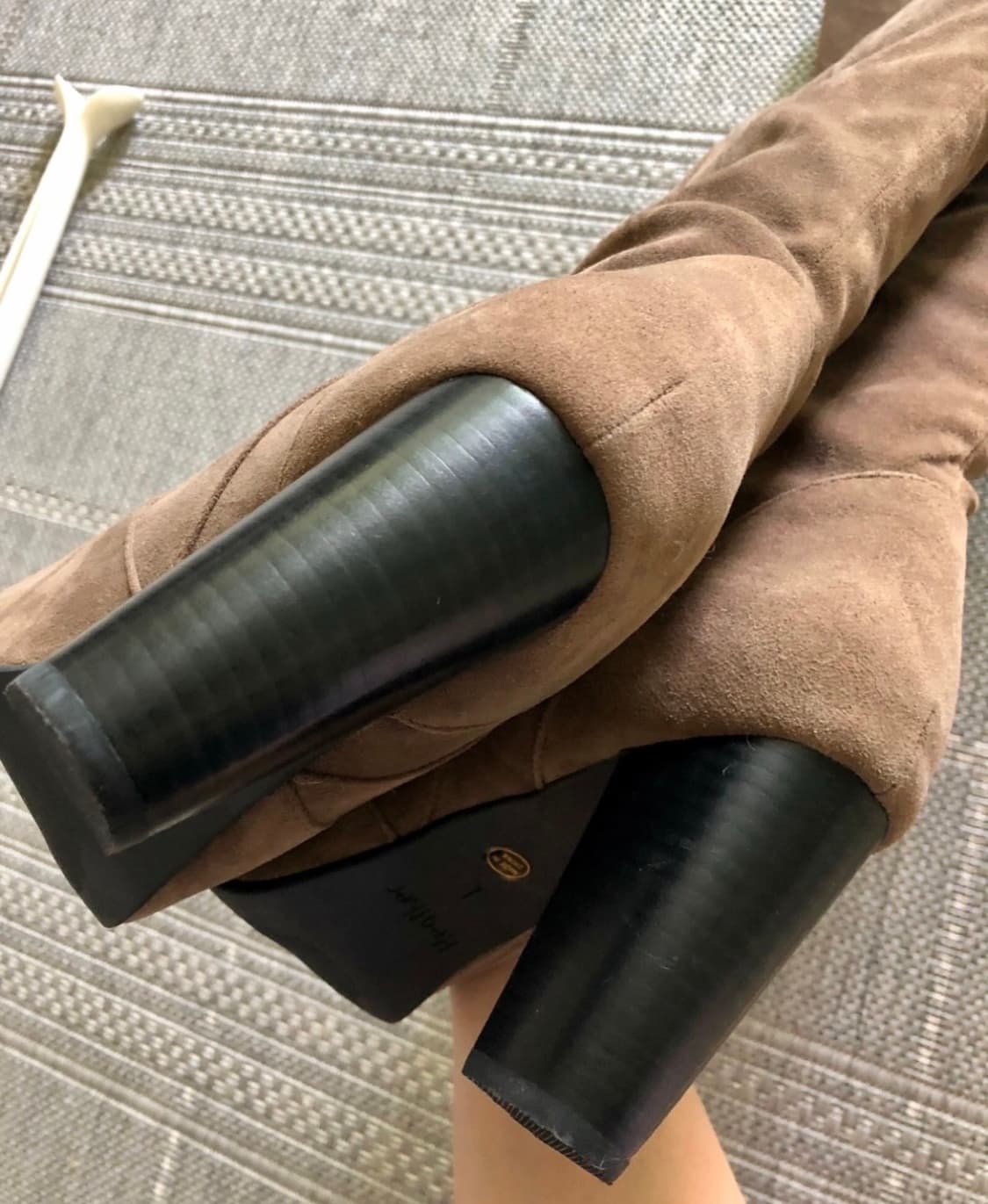 HEATHER 스웨이드 롱부츠 모카 상품이미지4