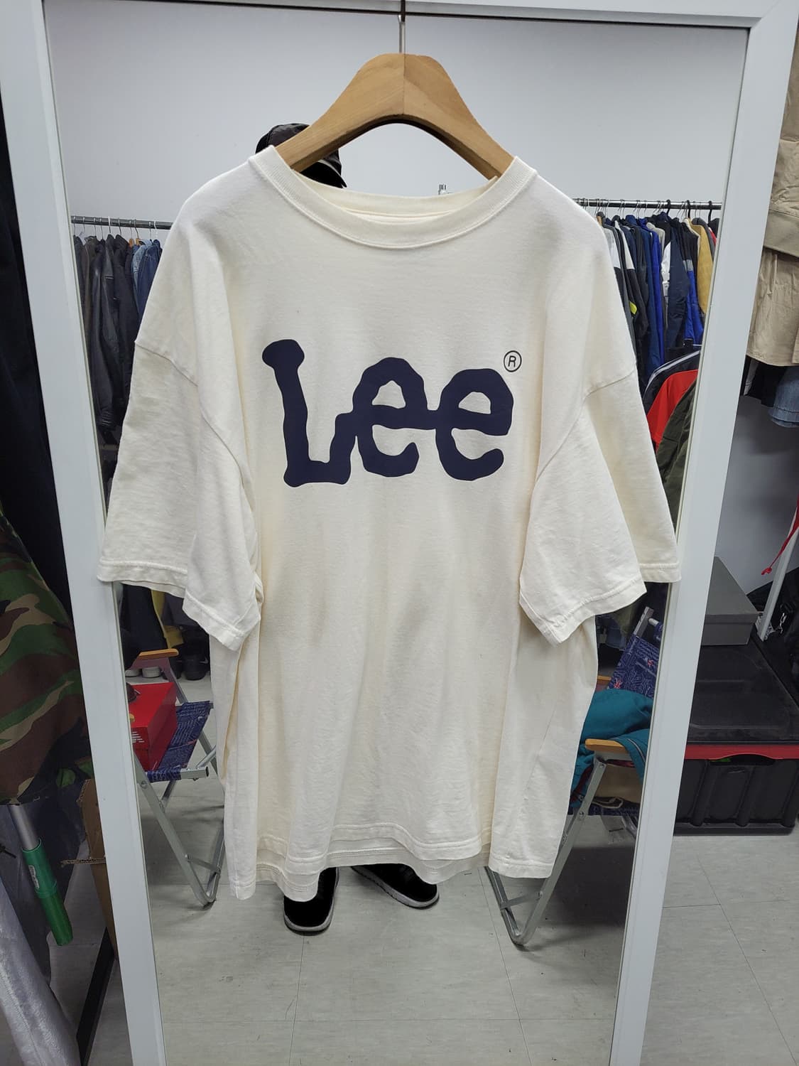 리 빅로고 연아이보리 반팔 xl 상품이미지1