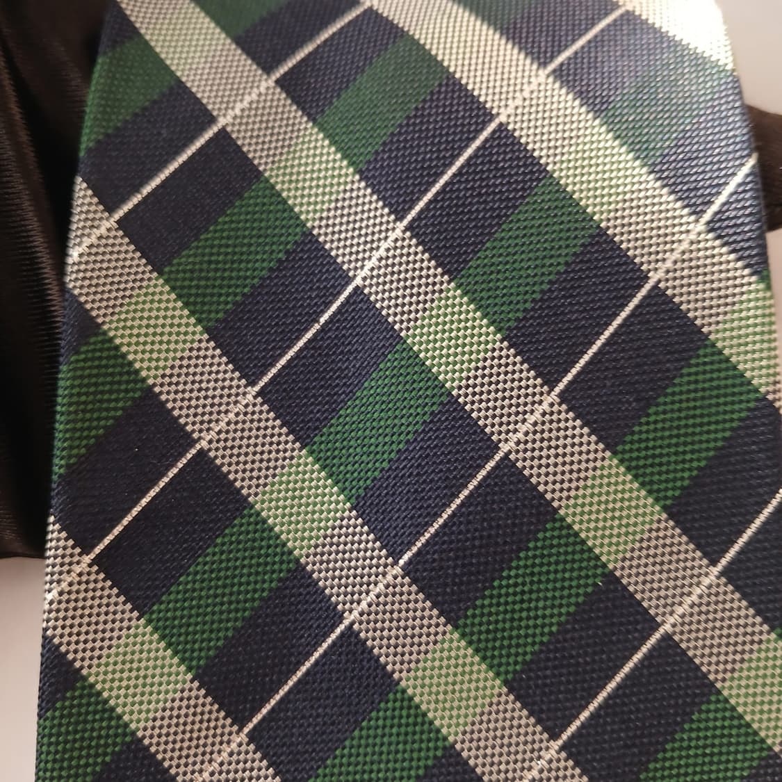 아쿠아스큐텀 실크 그린 아가일 넥타이 9.5cm A+등급 A19078
 상품이미지7